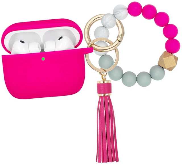Main image of Compatible with Airpods Pro Case Cover with Bracelet Keychain for Apple Airpod Pro Case (Hot Pink)