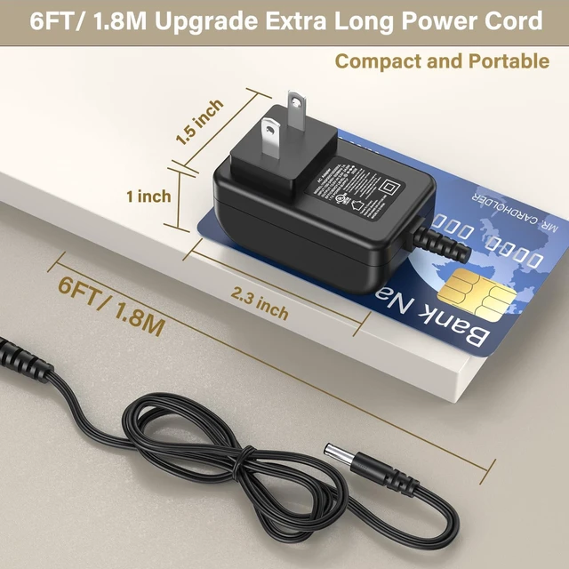 Alt view image 7 of 7 - 12V Turntable Charger Replacement Fit for Audio Technica Turntable AT-LP60X Power Adapter for Audio-Technica AT-LP60X-BK AT-LP60X-BW AT-LP60XBT-RD AT-LP120XUSB-BK Direct-Drive Turntable Record Player