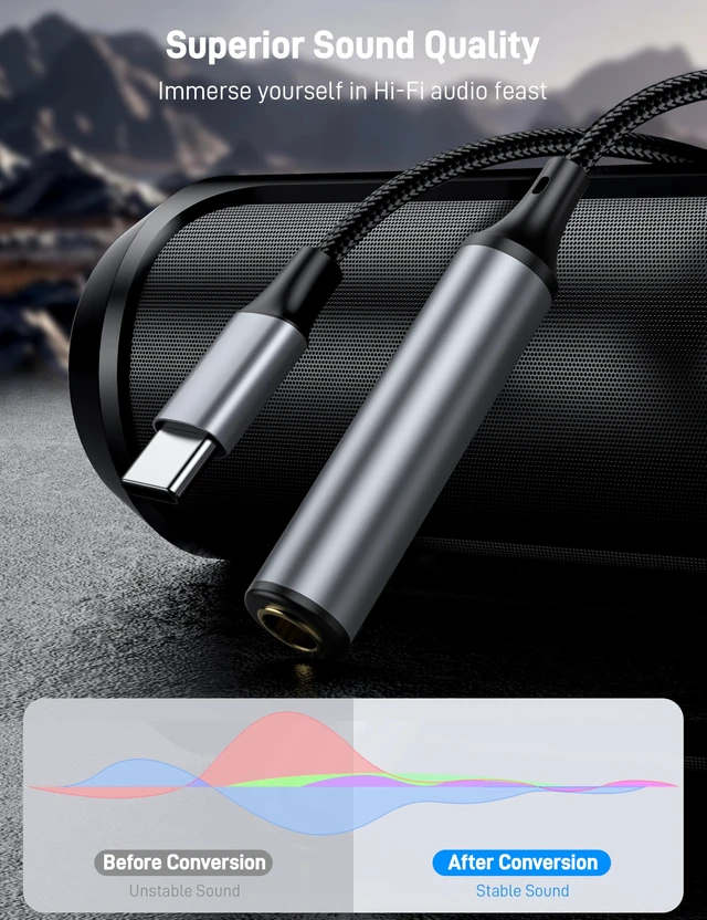 Alt view image 6 of 7 - USB Type C to 1/4 Inch Headphone Adapter 3.3FT, USB C to 6.35mm TRS Stereo Aux Jack Adapter Cable for Samrtphone, Laptop, Amplifiers, Mixers, 6.35mm Headphones