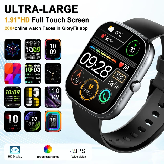 Alt view image 2 of 7 - Smart Watch, 1.91" HD Smartwatch for Men Women (Answer/Make Call) Fitness Tracker, 110+ Sport Modes, Fitness Watch with Heart Rate/Sleep Monitor, IP68 Waterproof Smartwatch for IOS Android