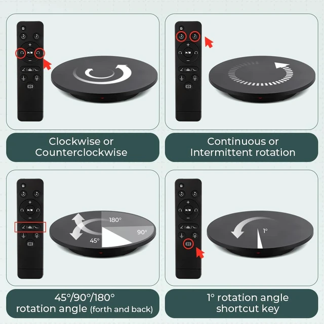 Alt view image 4 of 7 - Photography Turntable 16.5inch/220lb with Remote Control Motorized Rotating Display Stand, 360 Degree Electric Turntable for Photo or Video, 3D Scanning and Commercial Exhibition