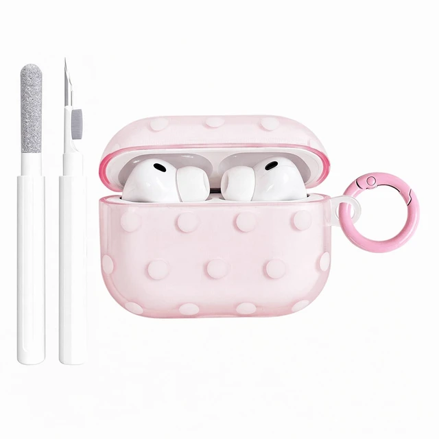 Main image of for Airpods Pro 3 Case Clear,Cute White Polka Dots Pattern-Pink Aesthetics Retro Design for Airpods Pro 3rd Generation Case Cover,Shockproof Soft TPU with Keychain&Cleaning Pen Women Girls