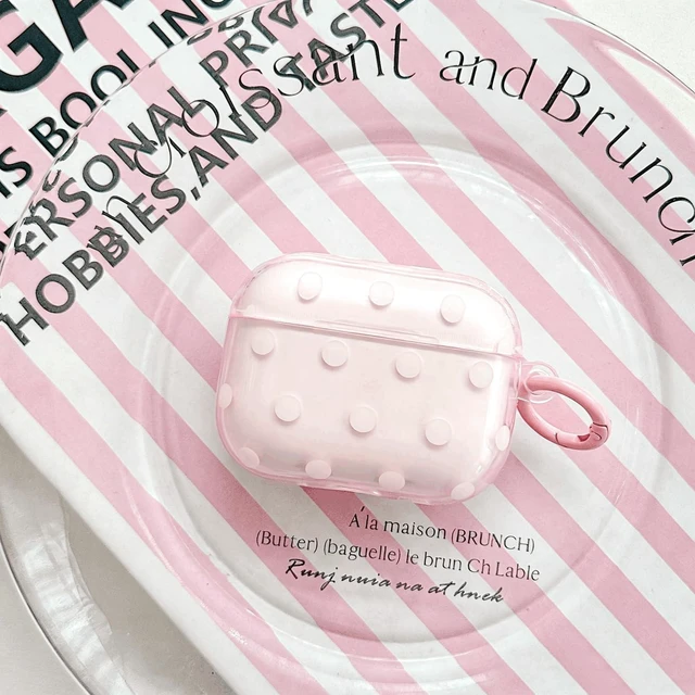 Alt view image 2 of 7 - for Airpods Pro 3 Case Clear,Cute White Polka Dots Pattern-Pink Aesthetics Retro Design for Airpods Pro 3rd Generation Case Cover,Shockproof Soft TPU with Keychain&Cleaning Pen Women Girls