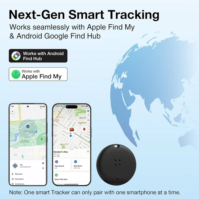 Alt view image 2 of 6 - Air Tracker Tag (for iOS & Android) Bluetooth Smart Tracker 4 Pack Item Finder Locator, Apple Find My/Google Find Hub, Replaceable Battery/Waterproof Gift for Keys/Luggage/Backpack-Black