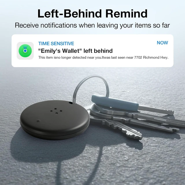 Alt view image 3 of 6 - Air Tracker Tag (for iOS & Android) Bluetooth Smart Tracker 4 Pack Item Finder Locator, Apple Find My/Google Find Hub, Replaceable Battery/Waterproof Gift for Keys/Luggage/Backpack-Black