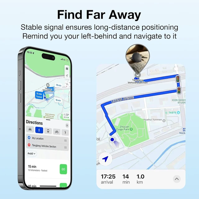 Alt view image 4 of 6 - Air Tracker Tag (for iOS & Android) Bluetooth Smart Tracker 4 Pack Item Finder Locator, Apple Find My/Google Find Hub, Replaceable Battery/Waterproof Gift for Keys/Luggage/Backpack-Black
