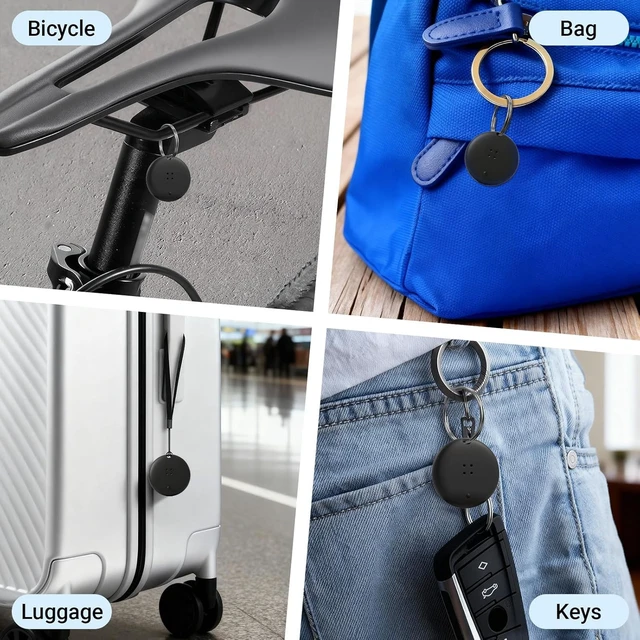 Alt view image 5 of 6 - Air Tracker Tag (for iOS & Android) Bluetooth Smart Tracker 4 Pack Item Finder Locator, Apple Find My/Google Find Hub, Replaceable Battery/Waterproof Gift for Keys/Luggage/Backpack-Black