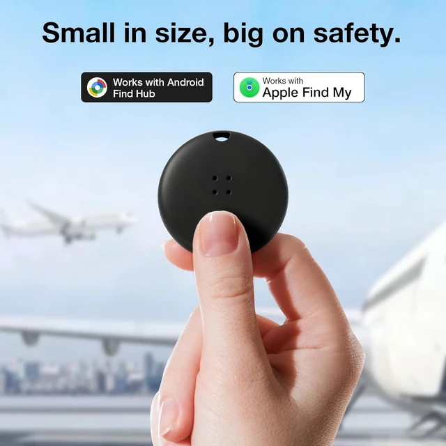 Alt view image 6 of 6 - Air Tracker Tag (for iOS & Android) Bluetooth Smart Tracker 4 Pack Item Finder Locator, Apple Find My/Google Find Hub, Replaceable Battery/Waterproof Gift for Keys/Luggage/Backpack-Black