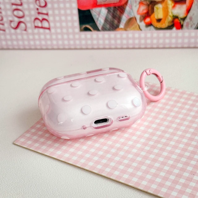 Alt view image 4 of 7 - for Airpods Pro 3 Case Clear,Cute White Polka Dots Pattern-Pink Aesthetics Retro Design for Airpods Pro 3rd Generation Case Cover,Shockproof Soft TPU with Keychain&Cleaning Pen Women Girls