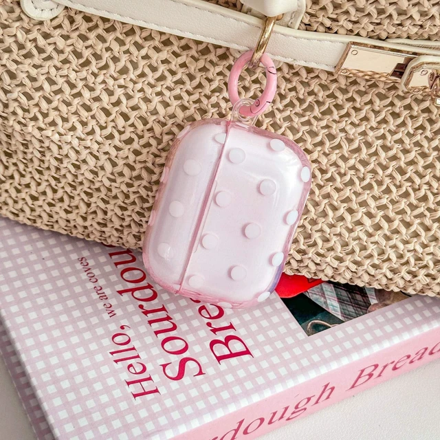 Alt view image 6 of 7 - for Airpods Pro 3 Case Clear,Cute White Polka Dots Pattern-Pink Aesthetics Retro Design for Airpods Pro 3rd Generation Case Cover,Shockproof Soft TPU with Keychain&Cleaning Pen Women Girls