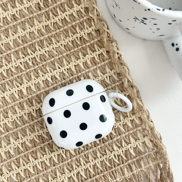 Alt view image 2 of 7 - for Airpods 4 Case Clear,Cute Black Polka Dots Cover for Airpod 4 Aesthetics Retro Dots Shockproof Soft TPU for Airpods 4th Generation Case Cover with Keychain&Cleaning Pen Women Girls-White