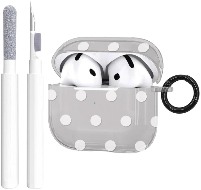 Main image of for Airpods 4 Case Clear,Cute White Polka Dot Pattern for Airpods 4th Generation Case Cover,Aesthetics Retro Design Shockproof Protective Soft TPU with Coloful Keychain for Women Girls-Pink