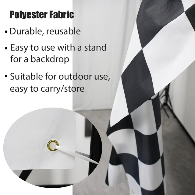 Alt view image 3 of 7 - 6.6x6.6ft Black and White Checkered Backdrop, Racing Party Cars Truck Dirt Bike Birthday Party Decorations, One Happy Dude, Fast One Two Fast Birthday Decorations for Boys