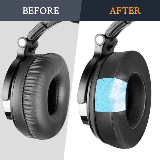 Alt view image 5 of 7 - Cooling Earpads for OneOdio Pro-(10/30/50),Monitor 60 - Black Also for OneOdio Studio(HiFi/Pro-C Y80B) Headphones