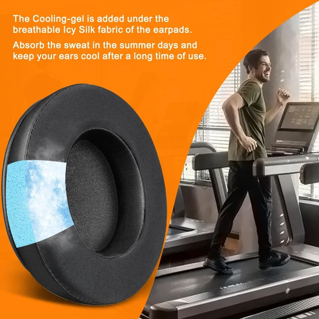 Alt view image 6 of 7 - Cooling Earpads for OneOdio Pro-(10/30/50),Monitor 60 - Black Also for OneOdio Studio(HiFi/Pro-C Y80B) Headphones