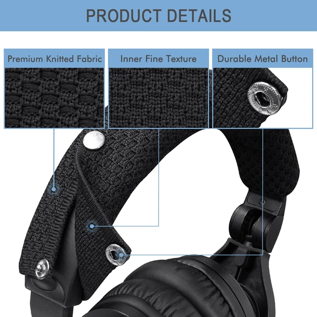 Alt view image 3 of 7 - GEVO Replacement Headband Cover for Sennheiser HD280/HD 280 Pro - Black Also for HD300 / HD 300 Pro / HMD280 Pro / HMD281 Pro, No More Flaking Leather, Easy Installation, No Tool Needed