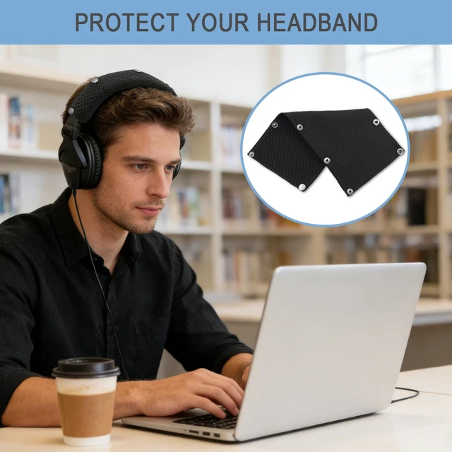 Alt view image 4 of 7 - GEVO Replacement Headband Cover for Sennheiser HD280/HD 280 Pro - Black Also for HD300 / HD 300 Pro / HMD280 Pro / HMD281 Pro, No More Flaking Leather, Easy Installation, No Tool Needed