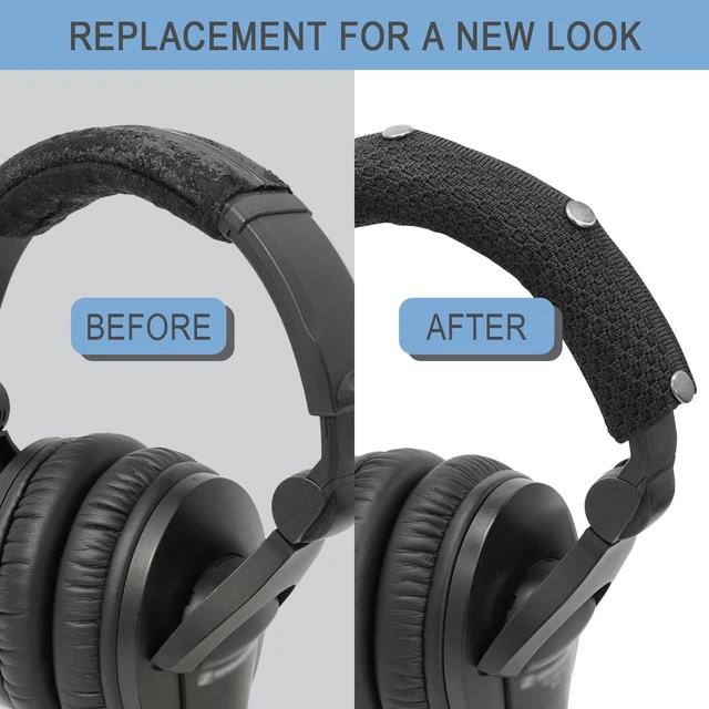 Alt view image 5 of 7 - GEVO Replacement Headband Cover for Sennheiser HD280/HD 280 Pro - Black Also for HD300 / HD 300 Pro / HMD280 Pro / HMD281 Pro, No More Flaking Leather, Easy Installation, No Tool Needed