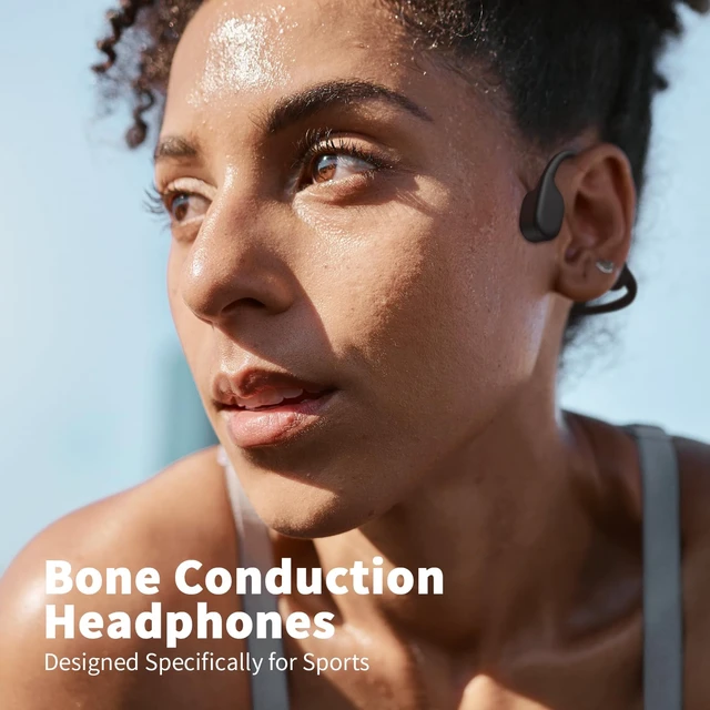 Alt view image 2 of 5 - Bone Conduction Headphones, Open Ear Headphones Bluetooth 5.4 Wireless Headsets with Mic,IPX7 Waterproof Sport Headphones for Running, Cycling, Workout(Orange)