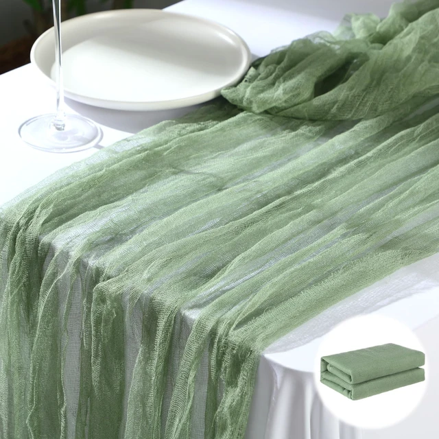 Alt view image 2 of 7 - Wedding Arch Draping Fabric, Extra Long Freely Cut Boho Gauze Backdrop Curtains for Table Runner Wedding Backgrounds Arch Ceremony Ceiling Table Decors(Sage Green,3 x 100ft,Cheesecloth)