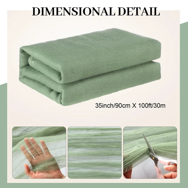 Alt view image 3 of 7 - Wedding Arch Draping Fabric, Extra Long Freely Cut Boho Gauze Backdrop Curtains for Table Runner Wedding Backgrounds Arch Ceremony Ceiling Table Decors(Sage Green,3 x 100ft,Cheesecloth)