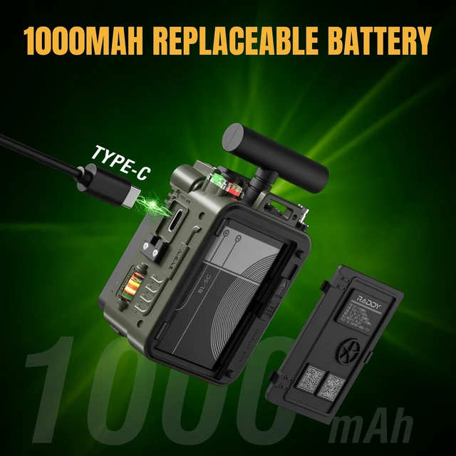 Alt view image 6 of 7 - RF750 Plus App Control Shortwave Radio, NOAA Alert, Green 297 preset stations, replaceable battery, T-type antenna, SOS alarm for camping