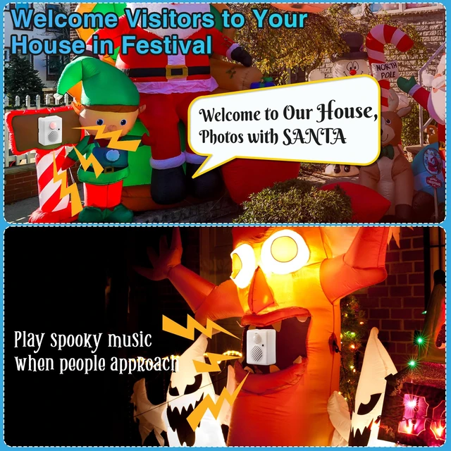 Alt view image 5 of 7 - Motion Activated Sound Voice Player with USB Cable, Battery Powered Motion Sensor Alarm, Download Your Own Audio Files About Christmas Music, Shop, Security Reminder, Drive Out Animals