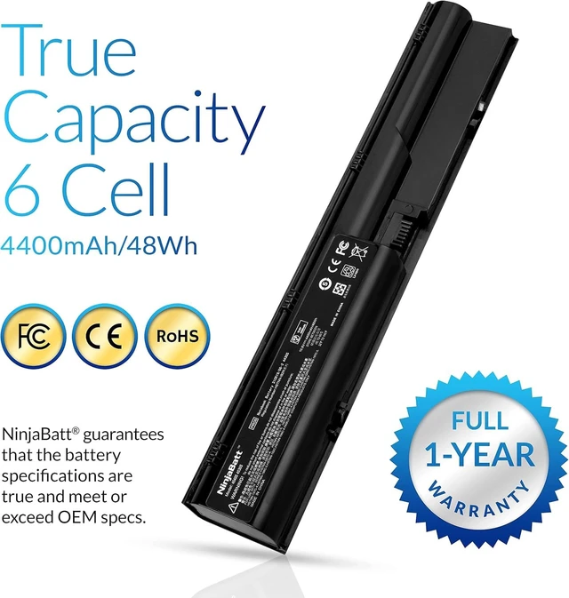 Alt view image 4 of 7 - Battery for HP ProBook 4540S 4530S 4440S 4430S 633805-001 Fits 6460B PR06 PR09 HSTNN-DB2R HSTNN-IB2R HSTNN-LB2R HSTNN-OB2R 633809-001 633733-241 4730S 6 cells 4400mAh 10.8V