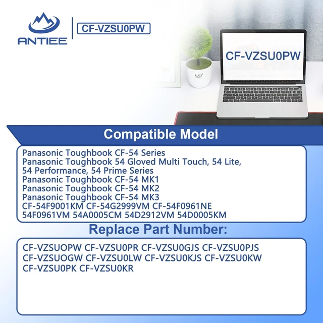 Alt view image 4 of 7 - CF-VZSU0PW CF-VZSU0PR Laptop Battery for Panasonic TOUGHBOOK CF54 CF-54 Mk1 54 Gloved Multi Touch, 54 Prime CF-VZSUOPW CF-VZSU0GW CF-VZSU0KR 46Wh 4200mAh