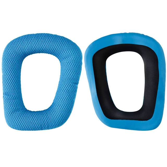 Alt view image 3 of 7 - Mesh Fabric Replacement Ear Pads for Logitech G930, G430, G432, G332, G35, F450 Headphones Ear Cushions, Repair Parts with Video Guide (Blue)