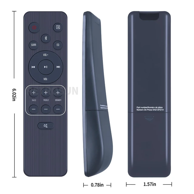 Alt view image 7 of 7 - Replacement Remote Control for Hisense 2.1 CH Sound Bar System EN212FD1H Compatible with Hisense Soundbar HS212F HS219 A620 HS212F HS219 AX5120G AX5100Q AX3125H R651