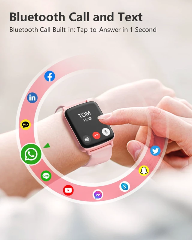 Alt view image 4 of 7 - Smart Watches for Men Women Fitness Tracker with Heart Rate Monitor IP68 Waterproof 100+ Sport Mode Activity Trackers Compatible with iPhone Android Phones
