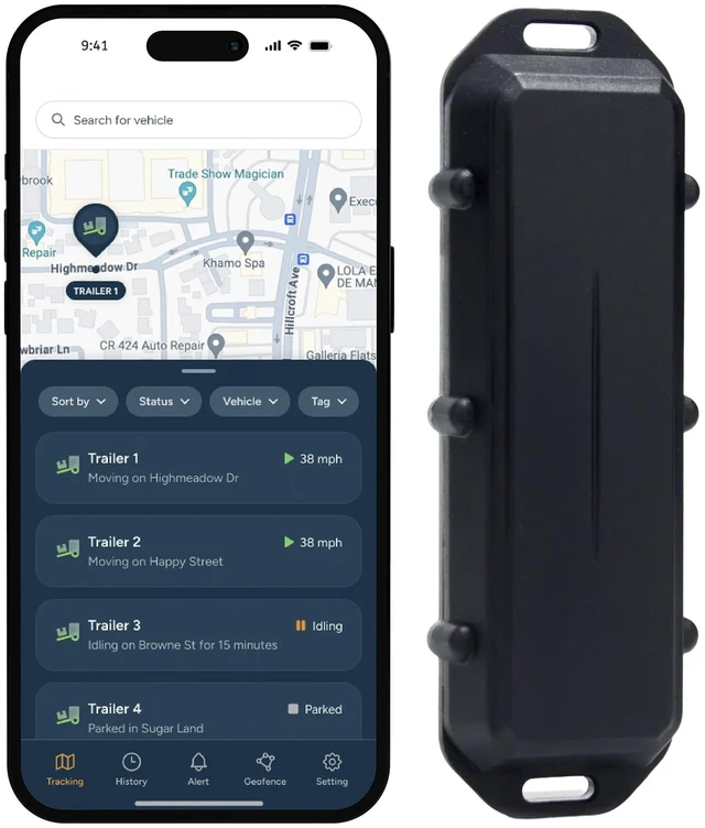 Main image of TH07 4G LTE GPS Tracker for Trailers & Assets, Battery Powered Subscription required, wireless battery-powered tracker for trailers and assets, optional magnetic mounting available