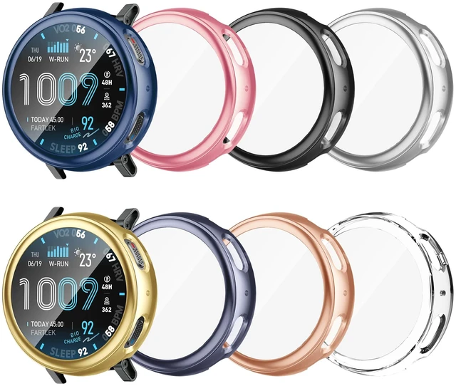 Main image of 8 Pack Case Compatible for Amazfit Active Max with Tempered Glass Screen Protector, Shockproof Soft TPU Cover Compatible with Amazfit Active Max