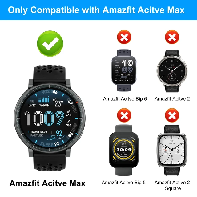 Alt view image 2 of 7 - 8 Pack Case Compatible for Amazfit Active Max with Tempered Glass Screen Protector, Shockproof Soft TPU Cover Compatible with Amazfit Active Max