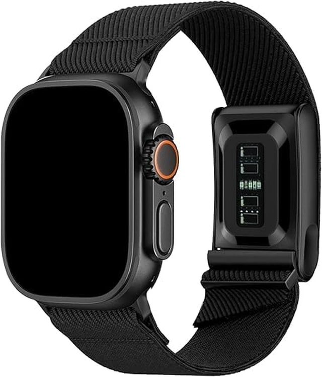 Alt view image 7 of 7 - Hybrid Nylon Band Compatible with Whoop 5.0 and Apple Watch Band Combo Stretchy Braided Straps for Whoop 5.0 and Apple Watch 11/10/9/8/7/6/5/4/3/2/1/SE/Ultra, Breathable Comfortable Durable