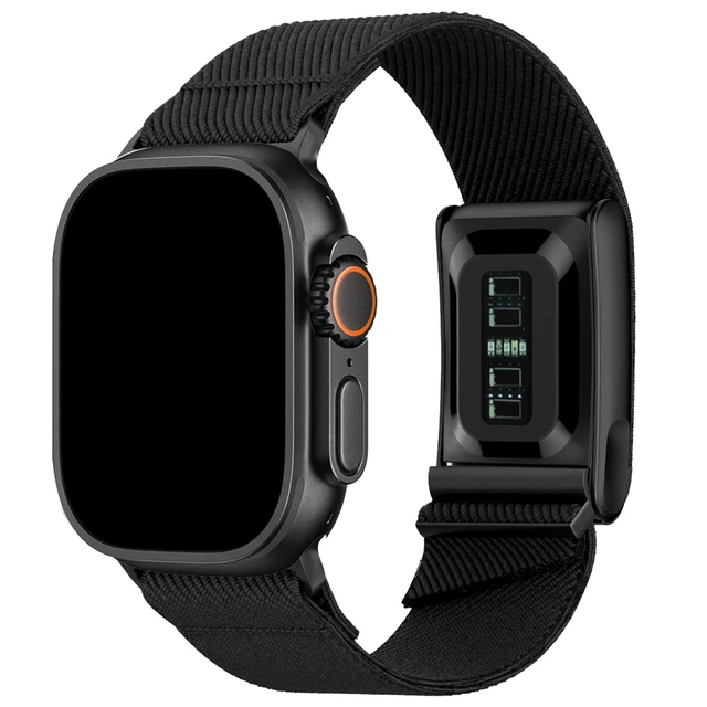 Alt view image 7 of 7 - Hybrid Nylon Band Compatible with Whoop 5.0 and Apple Watch Band Combo Stretchy Braided Straps for Whoop 5.0 and Apple Watch 11/10/9/8/7/6/5/4/3/2/1/SE/Ultra, Breathable Comfortable Durable