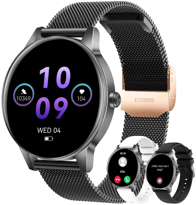 Main image of Smart Watches for Men Women(Answer/Make Calls), 1.27" HD Screen Fitness Tracker with Heart Rate/Sleep Monitor, 130+ Sport Modes IP68 Waterproof Activity Tracking, Smart watch for Android iPhone, Black