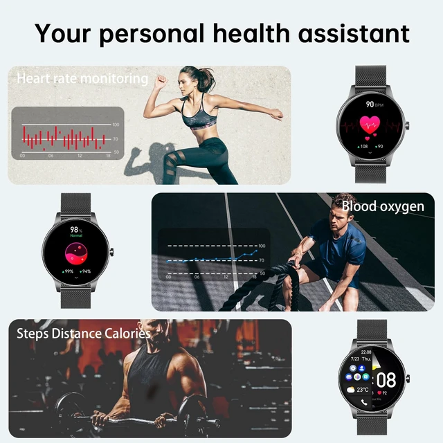 Alt view image 3 of 7 - Smart Watches for Men Women(Answer/Make Calls), 1.27" HD Screen Fitness Tracker with Heart Rate/Sleep Monitor, 130+ Sport Modes IP68 Waterproof Activity Tracking, Smart watch for Android iPhone, Black