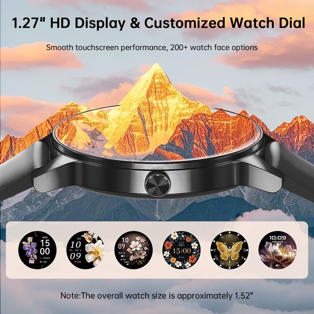 Alt view image 6 of 7 - Smart Watches for Men Women(Answer/Make Calls), 1.27" HD Screen Fitness Tracker with Heart Rate/Sleep Monitor, 130+ Sport Modes IP68 Waterproof Activity Tracking, Smart watch for Android iPhone, Black