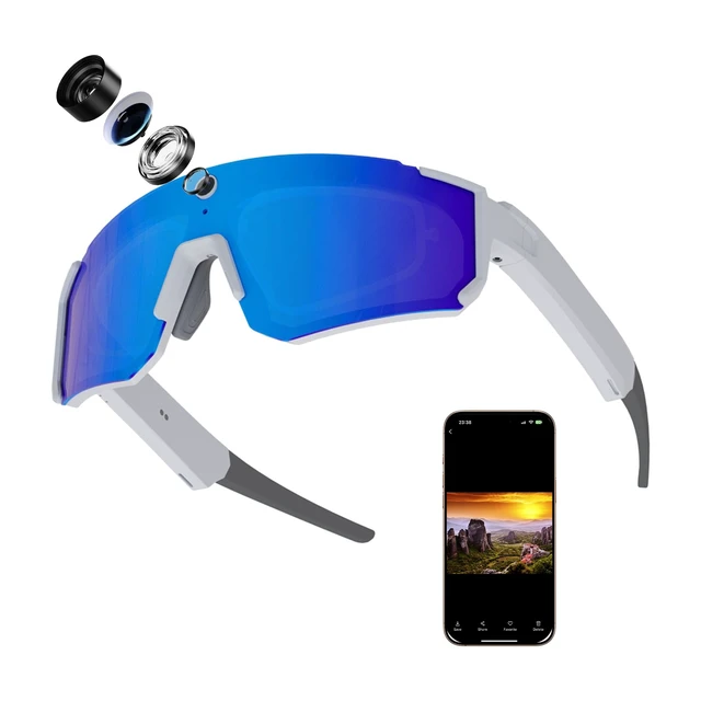 Main image of AI Smart Glasses with Camera and Bluetooth,WiFi,Video Recording Audio Recording for Sports & Outdoor,Voice Control,Music Player,Real-Time Translation,Unisex