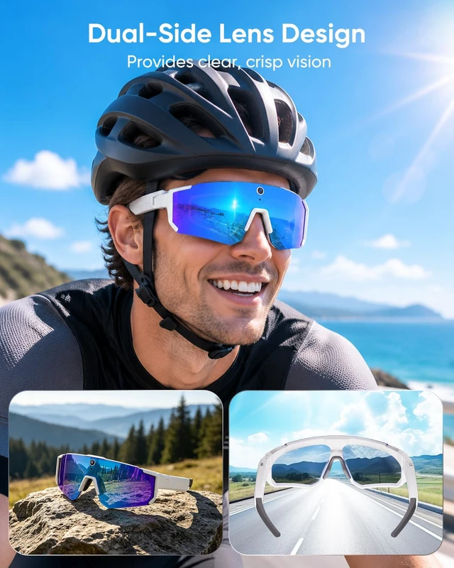Alt view image 5 of 7 - AI Smart Glasses with Camera and Bluetooth,WiFi,Video Recording Audio Recording for Sports & Outdoor,Voice Control,Music Player,Real-Time Translation,Unisex
