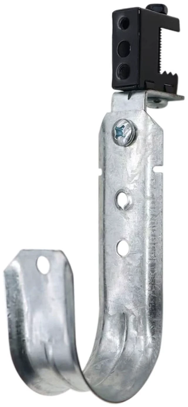 Main image of Cable Support J Hook with Beam Clamp, 2" Heavy Duty Metal Wire Cable Support J-Hook Hangers for Wire Cable Management (10 Pack)