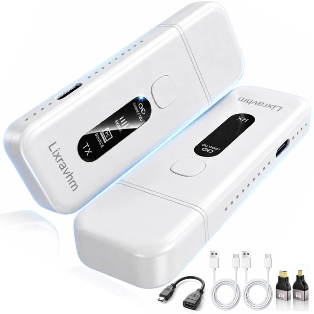 Main image of Wireless HDMI Transmitter and Receiver, Plug and Play (Premium Full Set) 328FT/100M, 4K Decoding, 1080P@60Hz Output, LED Lights, 5.8G+2.4G DualBand for Streaming Video & Audio from PC to Monitor