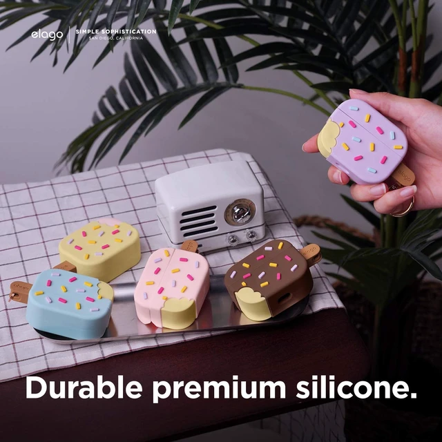 Alt view image 4 of 7 - Ice Cream Case with Keychain for AirPods Pro (Blueberry)