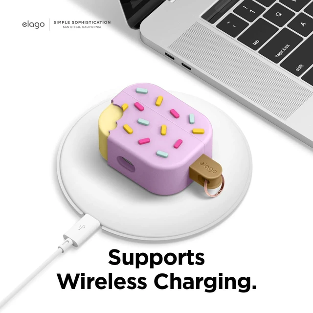 Alt view image 5 of 7 - Ice Cream Case with Keychain for AirPods Pro (Blueberry)