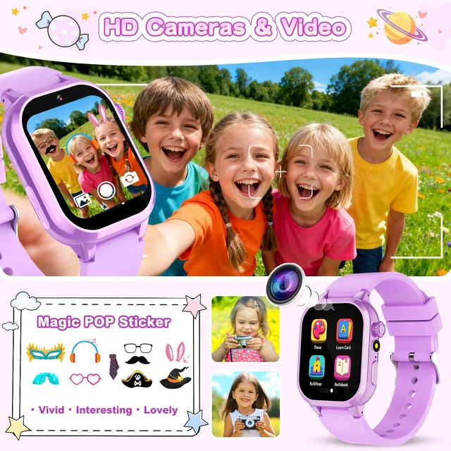 Alt view image 4 of 7 - Smart Watch for Girls - Kids Watch with 39 Games, Built-in Camera, Video Recorder, Alarm, Calculator, Pedometer & Various Wallpapers Toys for Ages 4-12 Years Old Birthday