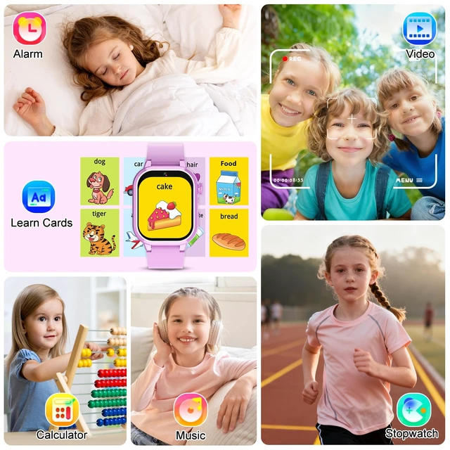Alt view image 7 of 7 - Smart Watch for Girls - Kids Watch with 39 Games, Built-in Camera, Video Recorder, Alarm, Calculator, Pedometer & Various Wallpapers Toys for Ages 4-12 Years Old Birthday