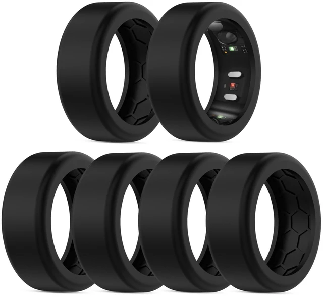 Main image of 6Pack Cover Compatible with RingConn Gen 3/Gen 2/Gen 2 Air/Gen 1 Protector Anti-Slip Design,Comfort Silicone Anti-Scratch Durable Case for Gym Woking Out Daily Women Men-6Black-M for 11/12/13/14