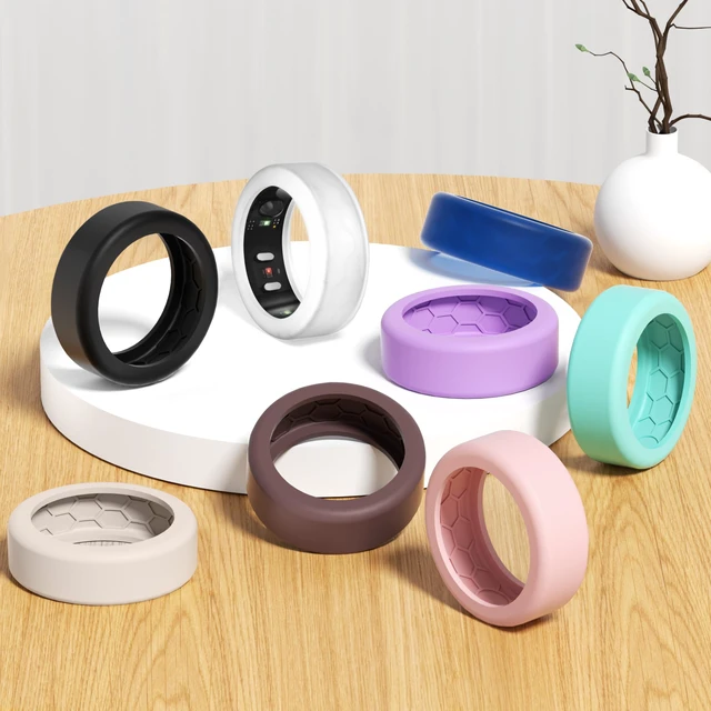 Alt view image 7 of 7 - 6Pack Cover Compatible with RingConn Gen 3/Gen 2/Gen 2 Air/Gen 1 Protector Anti-Slip Design,Comfort Silicone Anti-Scratch Durable Case for Gym Woking Out Daily Women Men-6Black-M for 11/12/13/14
